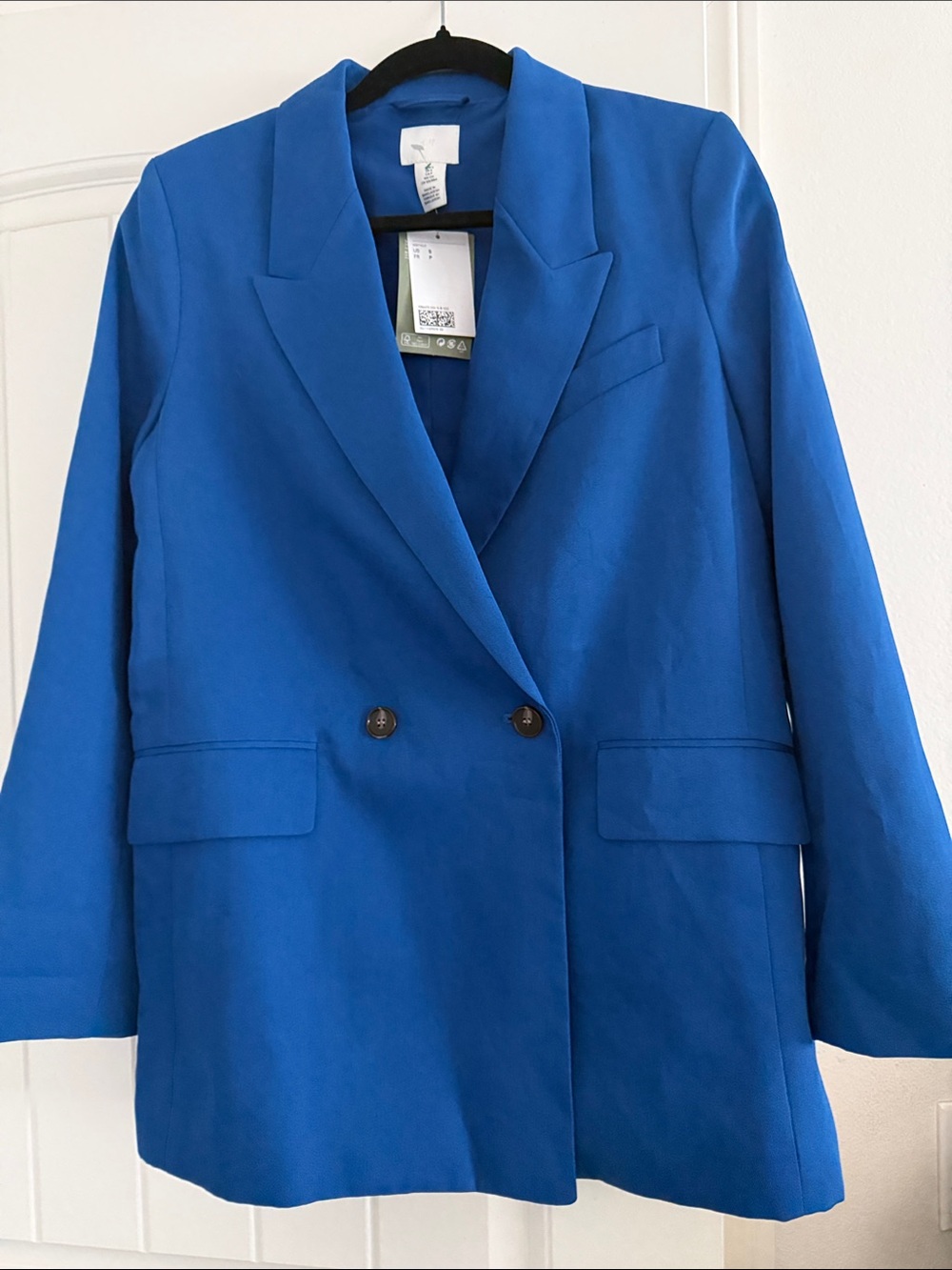 H&M Electric Blue Double-Breasted Blazer